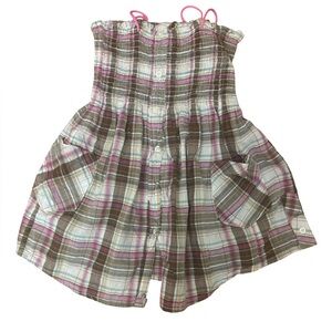 OP Pink & Brown Plaid Toddler Dress Size Medium